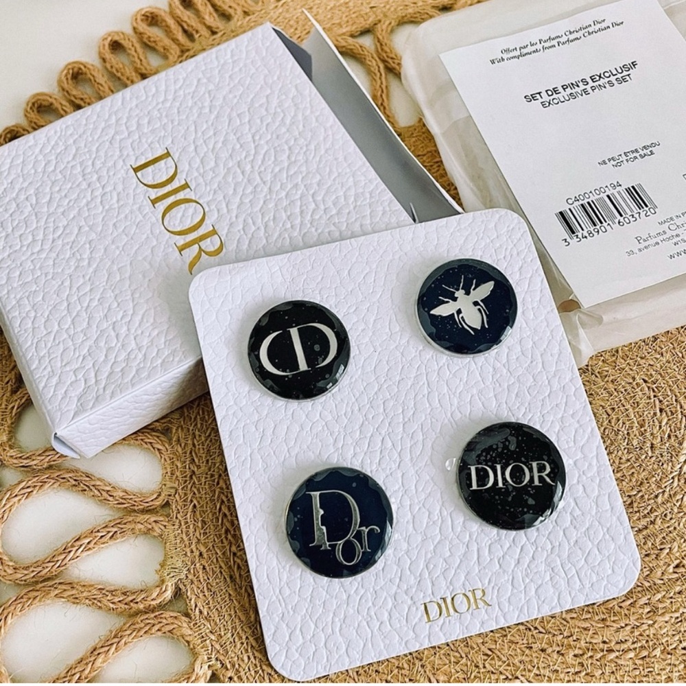 Dior Pins Set of 4 Metal Pins. NEW - Picture 8 of 9